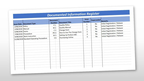 Document Control Register Template