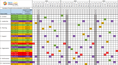 Internal Audit Schedule Template